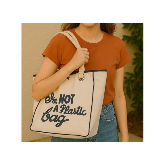 Anya Hindmarch "I'm not a plastic bag" Tote Bag - Picture 1 of 9